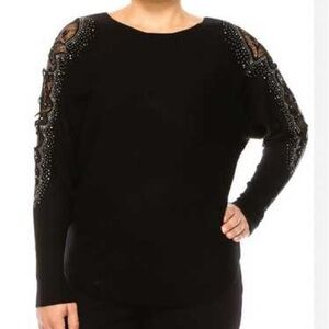 Liv milano cutout crystal sweater